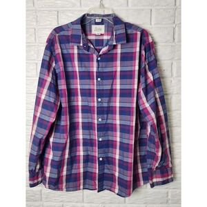 Bixby Nomad long sleeved Men's shirt Size XL Short Purple Pink Button up Regular